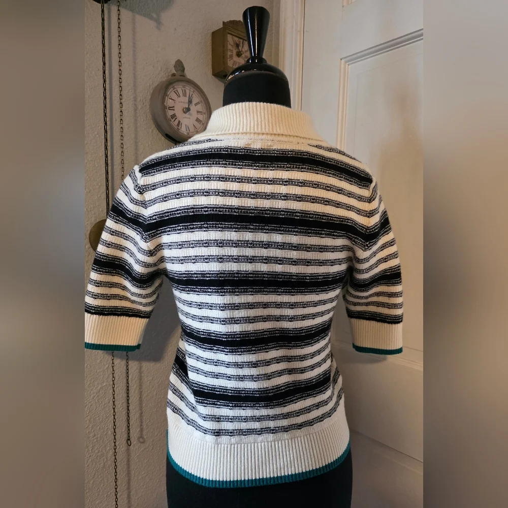 Anthropologie The Kinsley Collered Crop Cardigan Sweater By Maeve - Picture 5 of 8